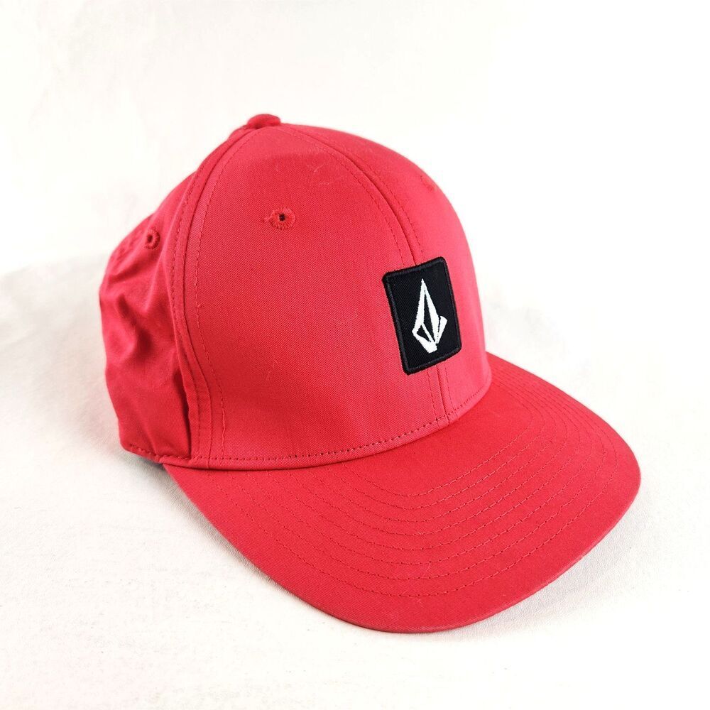 Volcom Hat Mens Snapback One Size Red Adjustable Cap Logo Streetwear Skate